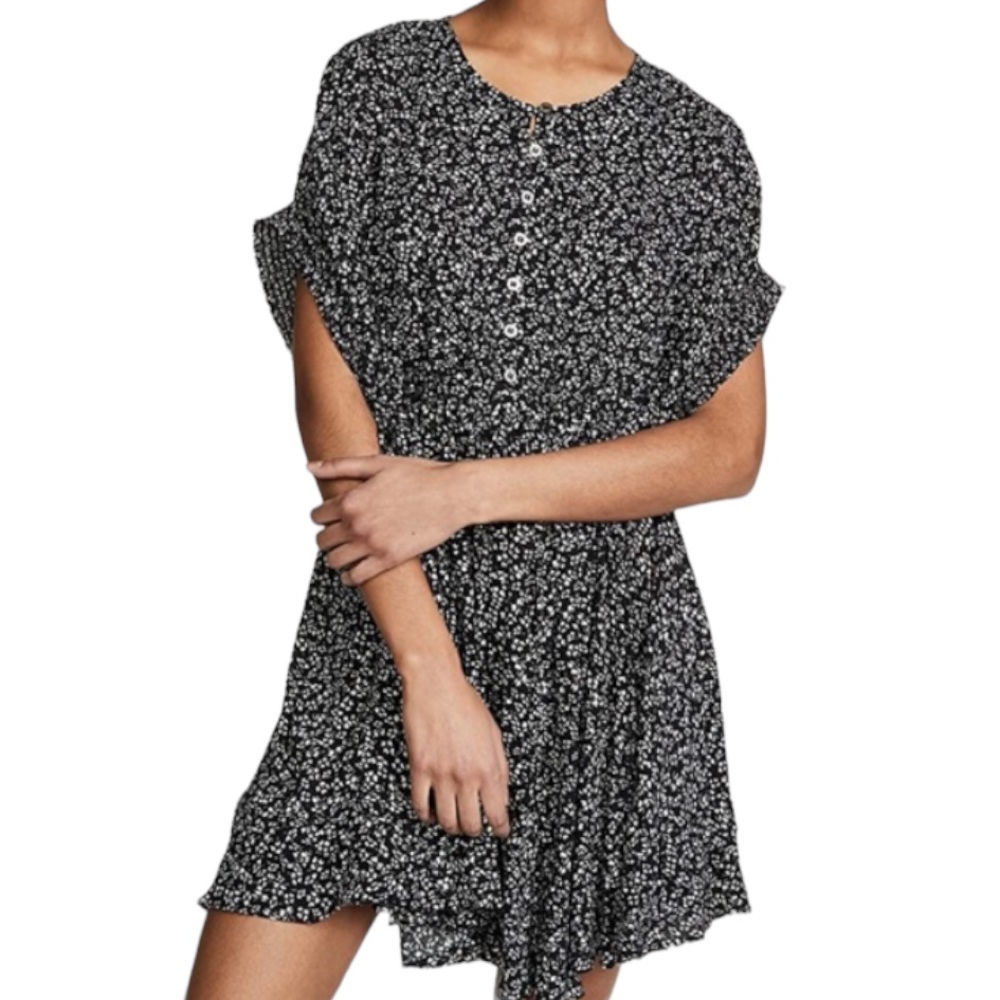 Free People Black and White Floral Mini Dress
